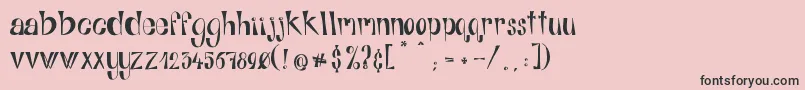 フォントAlphabitsRegular – ピンクの背景に黒い文字