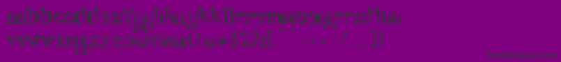 フォントAlphabitsRegular – 紫の背景に黒い文字