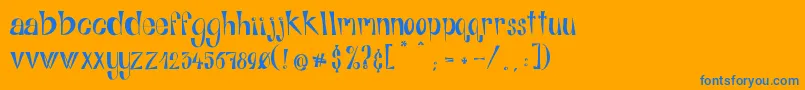 フォントAlphabitsRegular – オレンジの背景に青い文字