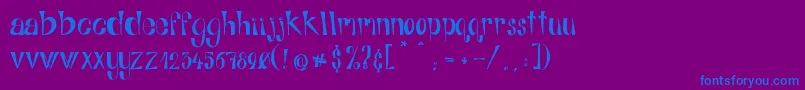 AlphabitsRegular-Schriftart – Blaue Schriften auf violettem Hintergrund