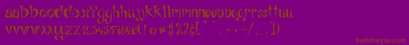 AlphabitsRegular-Schriftart – Braune Schriften auf violettem Hintergrund