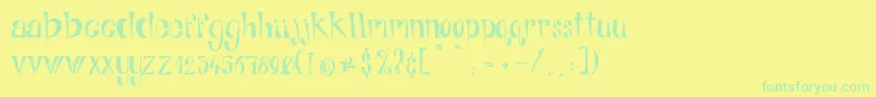 AlphabitsRegular-fontti – vihreät fontit keltaisella taustalla