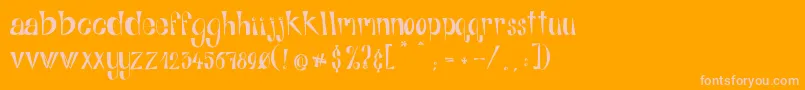AlphabitsRegular Font – Pink Fonts on Orange Background