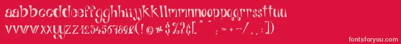 AlphabitsRegular-Schriftart – Rosa Schriften auf rotem Hintergrund