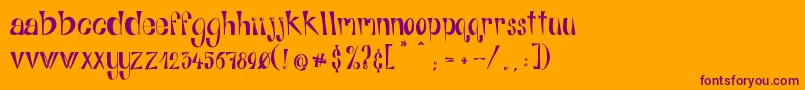 AlphabitsRegular-fontti – violetit fontit oranssilla taustalla