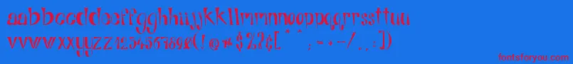 AlphabitsRegular Font – Red Fonts on Blue Background