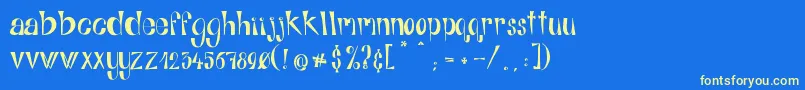 AlphabitsRegular-Schriftart – Gelbe Schriften auf blauem Hintergrund