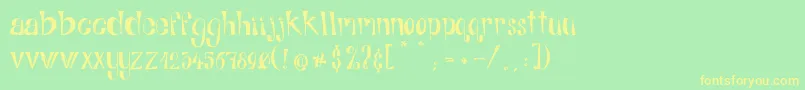 AlphabitsRegular-Schriftart – Gelbe Schriften auf grünem Hintergrund