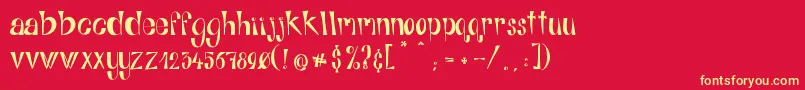 AlphabitsRegular Font – Yellow Fonts on Red Background