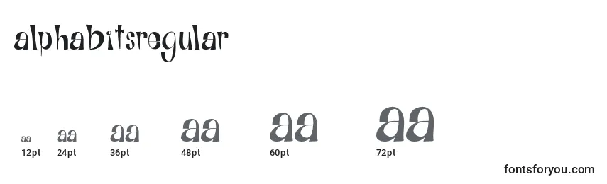 Размеры шрифта AlphabitsRegular