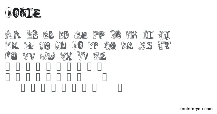A fonte Oogie – alfabeto, números, caracteres especiais