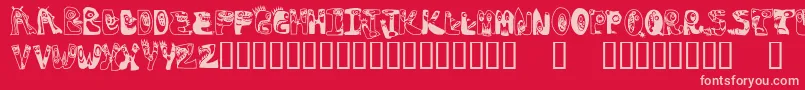 Oogie Font – Pink Fonts on Red Background