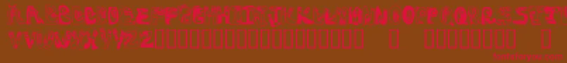 Oogie-Schriftart – Rote Schriften auf braunem Hintergrund