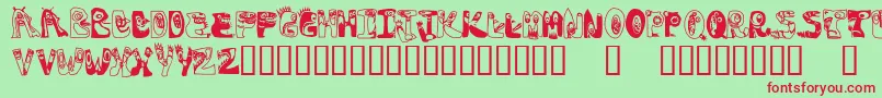 Oogie Font – Red Fonts on Green Background