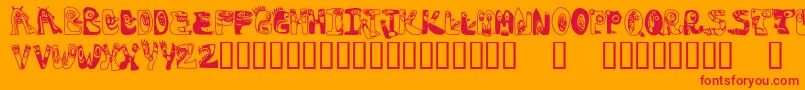 Oogie Font – Red Fonts on Orange Background