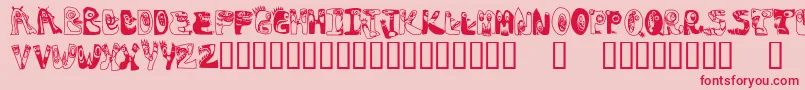 フォントOogie – ピンクの背景に赤い文字