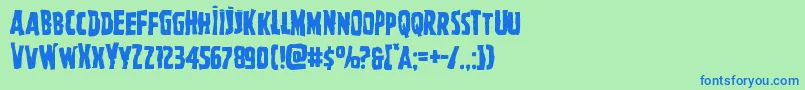 Ghoulishintentmangle Font – Blue Fonts on Green Background