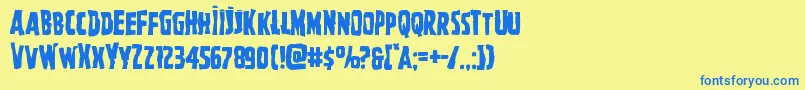 Ghoulishintentmangle Font – Blue Fonts on Yellow Background