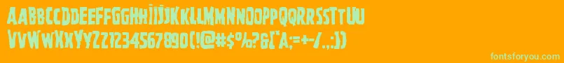 Ghoulishintentmangle Font – Green Fonts on Orange Background