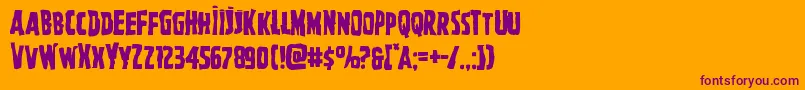 Ghoulishintentmangle-Schriftart – Violette Schriften auf orangefarbenem Hintergrund