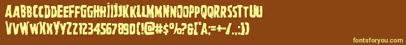 Ghoulishintentmangle Font – Yellow Fonts on Brown Background