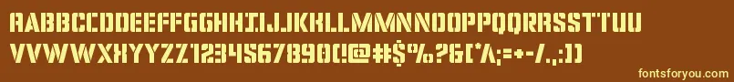 More about Covertops Font Covertops Font – Yellow Fonts on Brown Background