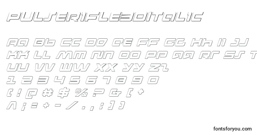 PulseRifle3DItalic Font – alphabet, numbers, special characters