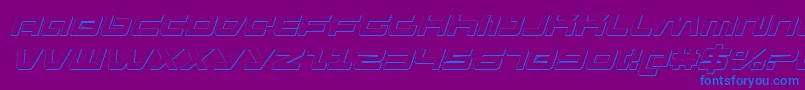 PulseRifle3DItalic Font – Blue Fonts on Purple Background