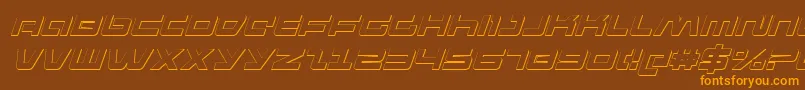 PulseRifle3DItalic Font – Orange Fonts on Brown Background