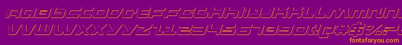 PulseRifle3DItalic Font – Orange Fonts on Purple Background