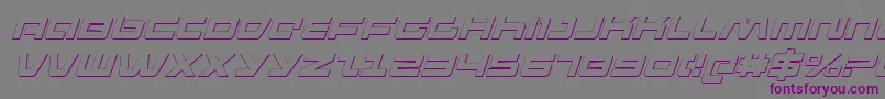 PulseRifle3DItalic Font – Purple Fonts on Gray Background