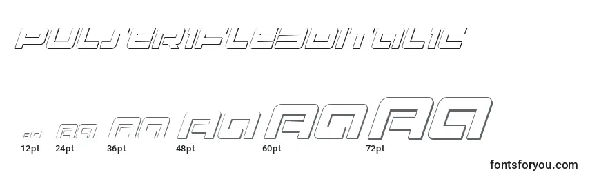 Размеры шрифта PulseRifle3DItalic
