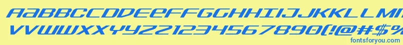 Sdfsuperital Font – Blue Fonts on Yellow Background