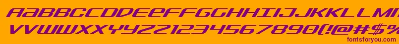 Sdfsuperital Font – Purple Fonts on Orange Background