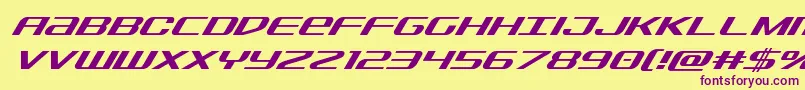 Sdfsuperital-Schriftart – Violette Schriften auf gelbem Hintergrund