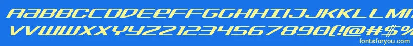 Saiba mais sobre a fonte Sdfsuperital Fonte Sdfsuperital – fontes amarelas em um fundo azul