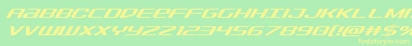 フォントSdfsuperital – 黄色の文字が緑の背景にあります