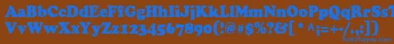 Cooper90n Font – Blue Fonts on Brown Background