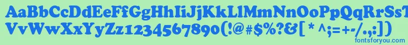 Cooper90n Font – Blue Fonts on Green Background