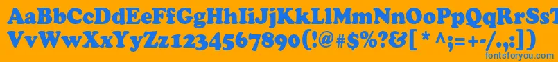 Cooper90n Font – Blue Fonts on Orange Background