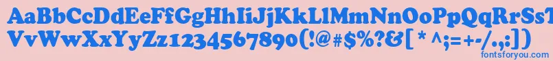 Cooper90n Font – Blue Fonts on Pink Background