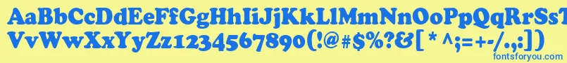 Cooper90n Font – Blue Fonts on Yellow Background