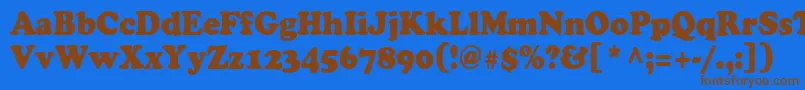 Cooper90n Font – Brown Fonts on Blue Background
