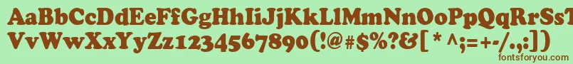 Cooper90n Font – Brown Fonts on Green Background