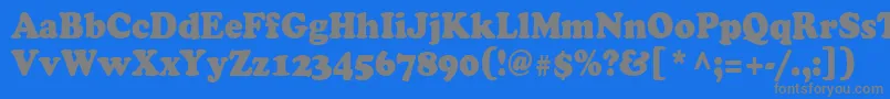 Cooper90n Font – Gray Fonts on Blue Background