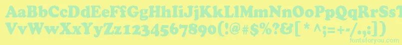 Cooper90n Font – Green Fonts on Yellow Background