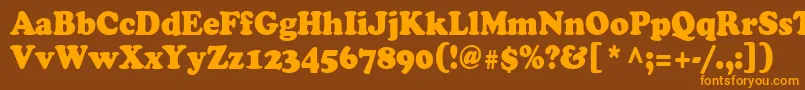 Cooper90n Font – Orange Fonts on Brown Background