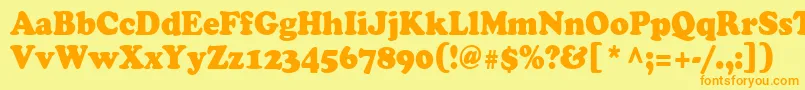 Cooper90n Font – Orange Fonts on Yellow Background