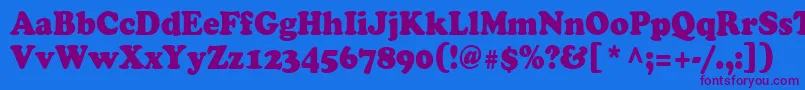 Cooper90n Font – Purple Fonts on Blue Background