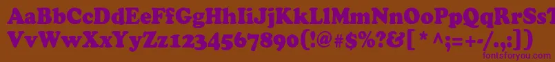 Cooper90n Font – Purple Fonts on Brown Background